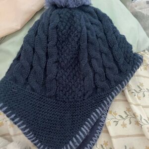 Cozy Navy Blue Knit Kids Hat